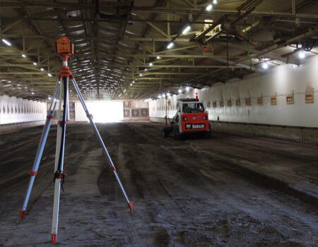 Laser grading bobcat being used prior to concreting in Echuca