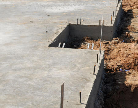 Concrete house slab for home being built in Echuca